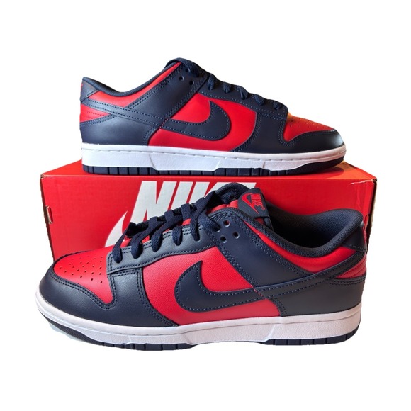 Nike Dunk Low Retro University Red Obsidian Sneakers DV0833-601 Mens Size 10 NEW - Picture 3 of 11